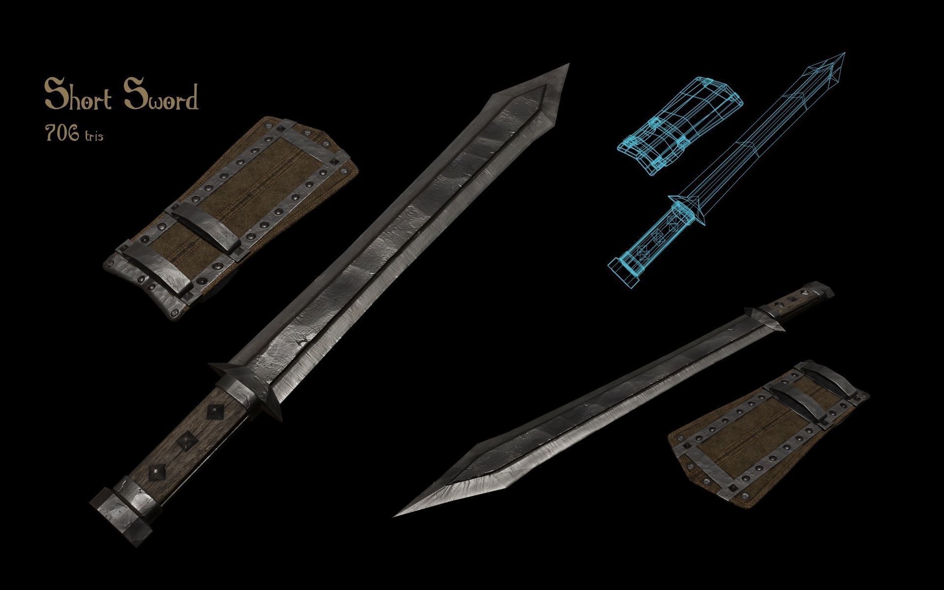 Fantasy Weapons Pack 2 - Brute Low-poly 3D model_7