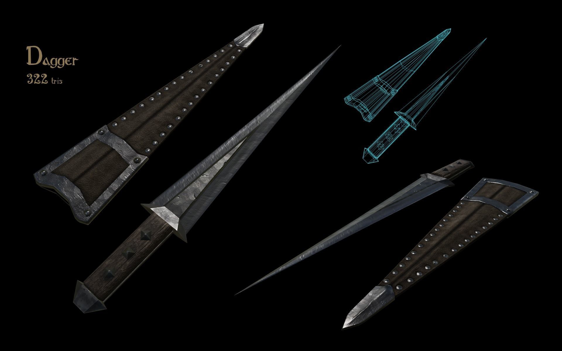 Fantasy Weapons Pack 2 - Brute Low-poly 3D model_3