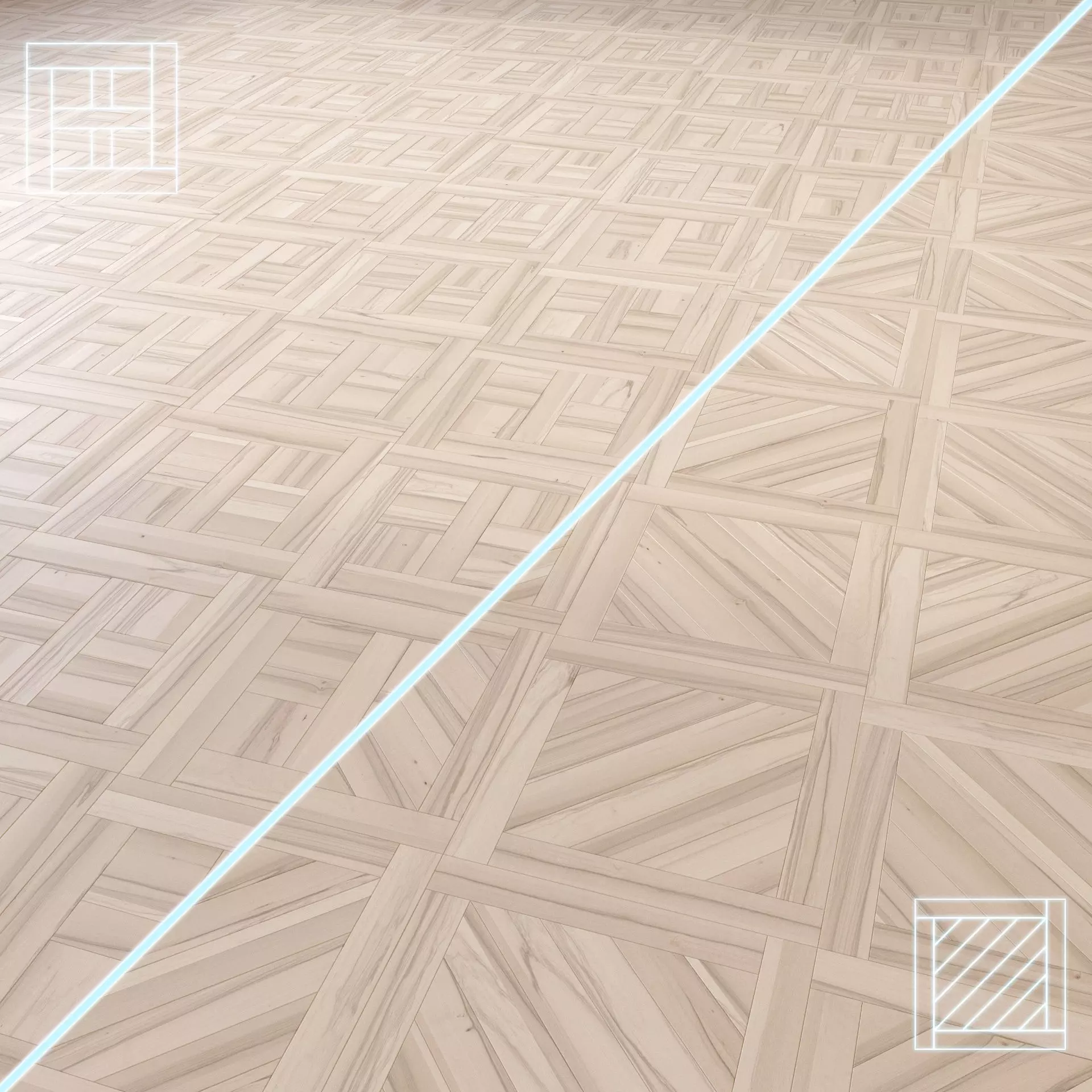 Parquet - Laminate - Wooden floor 2 in 1 Low-poly 3D model_0
