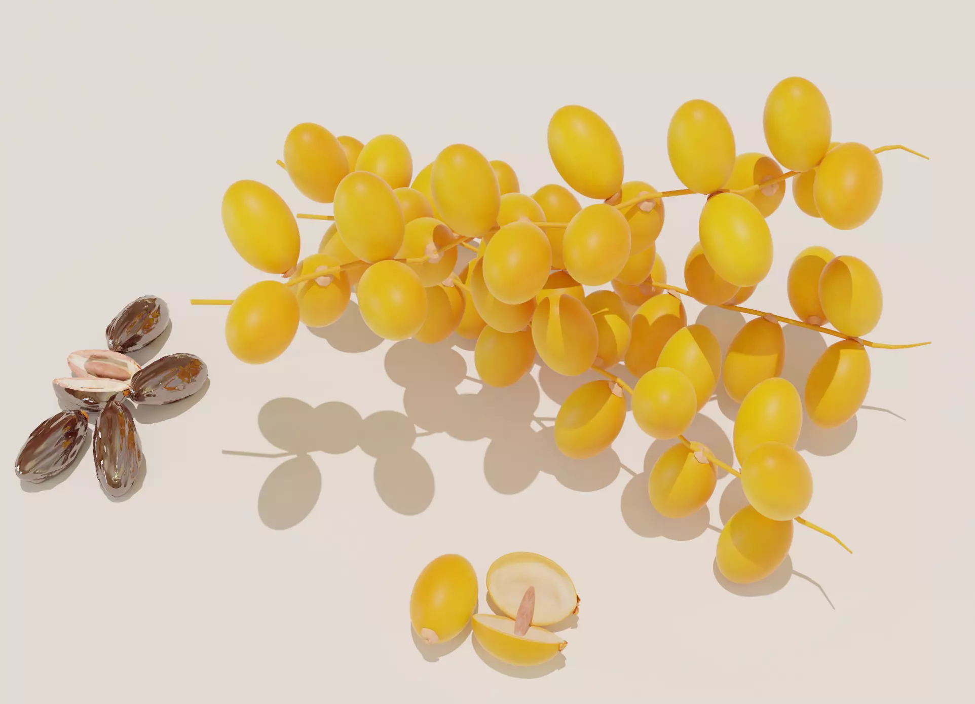 Dates Fruit 3D model