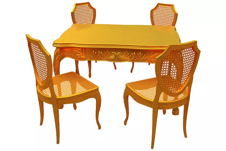 Classical Dining set Low-poly 3D model