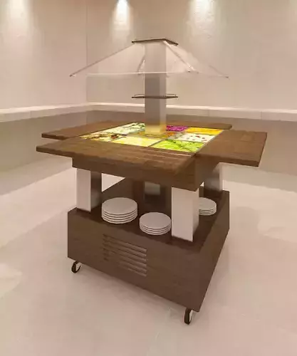 Salad table ROLLER GRILL COLD BUFFET REFRIGERATED SALAD BAR 3D model