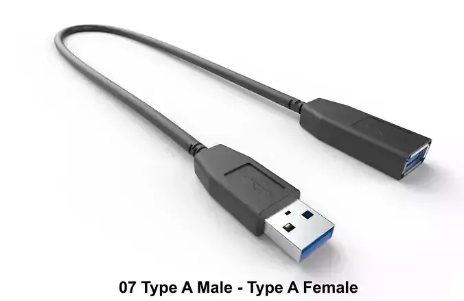 USB Cable M7 Low-poly 3D model