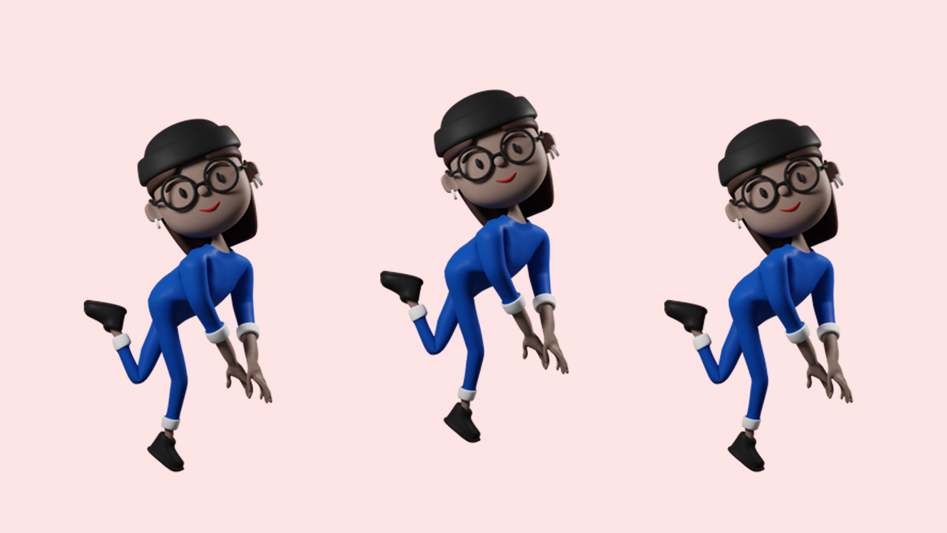 Low poly cartoon pajama characters 1 04 pack 3d model Low-poly 3D model_10