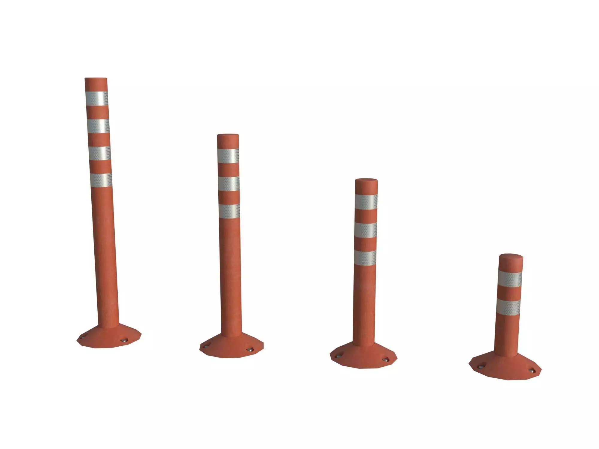 Japanese soft road post Low-poly 3D model_0