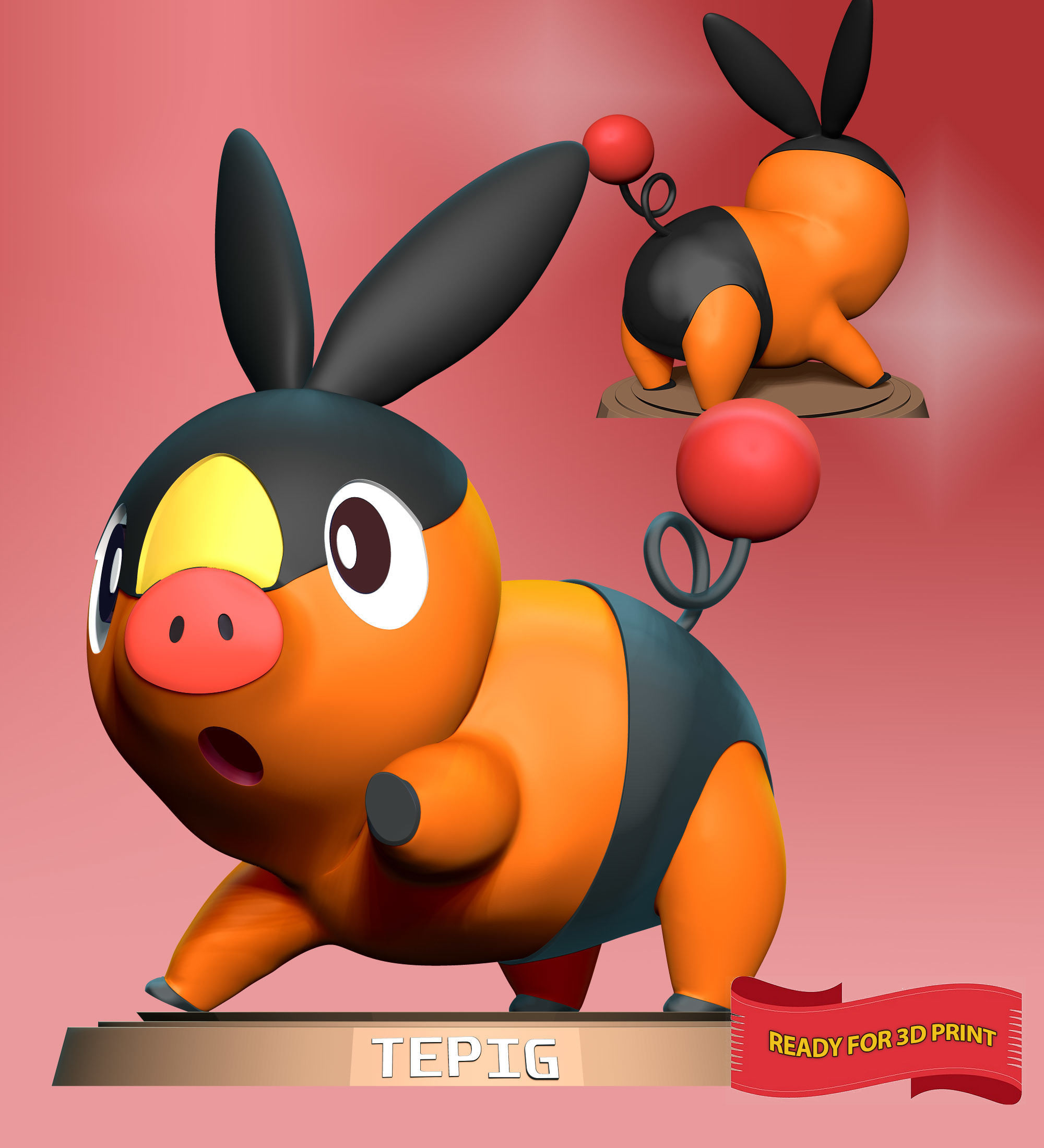 Tepig - Pokemon Go 3D print model_8