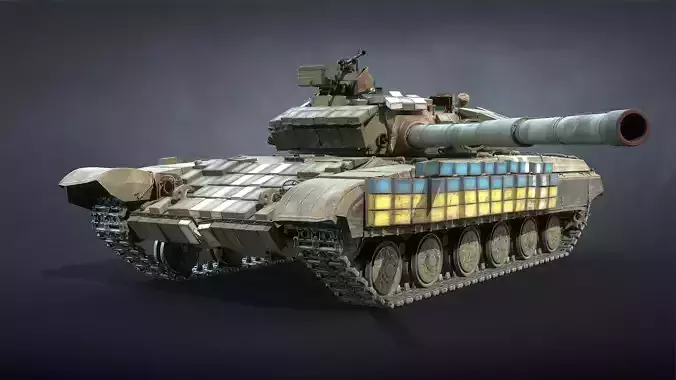 T-64BV Tank Game Ready Low-poly 3D model