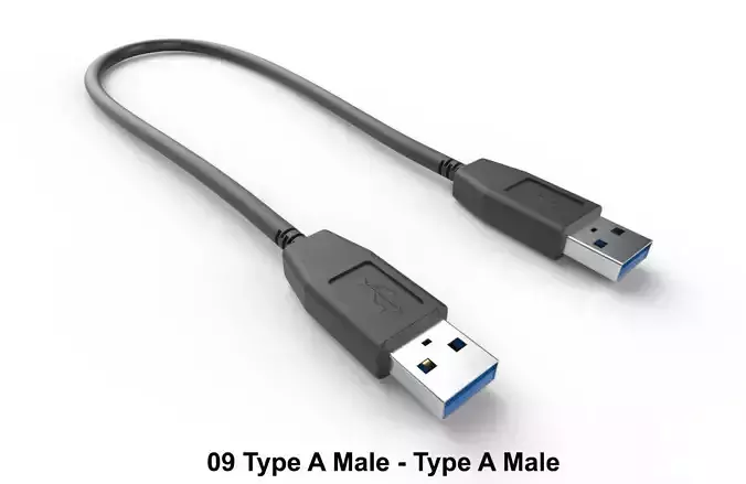 USB Cable M9 Low-poly 3D model