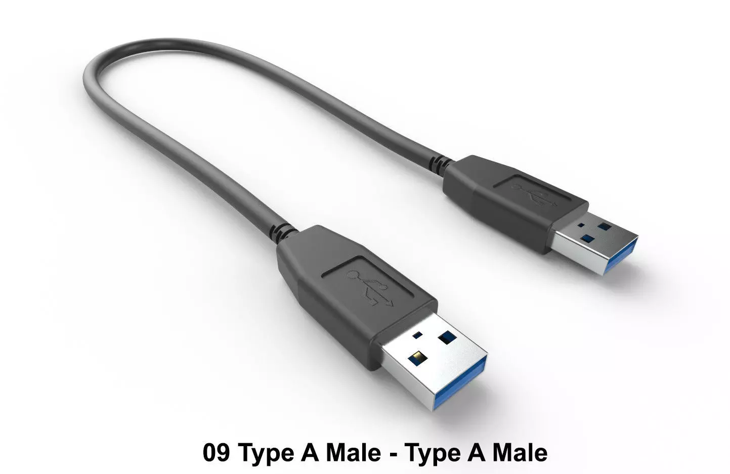 USB Cable M9 Low-poly 3D model_0