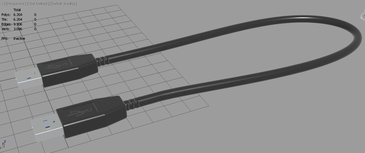 USB Cable M9 Low-poly 3D model_35