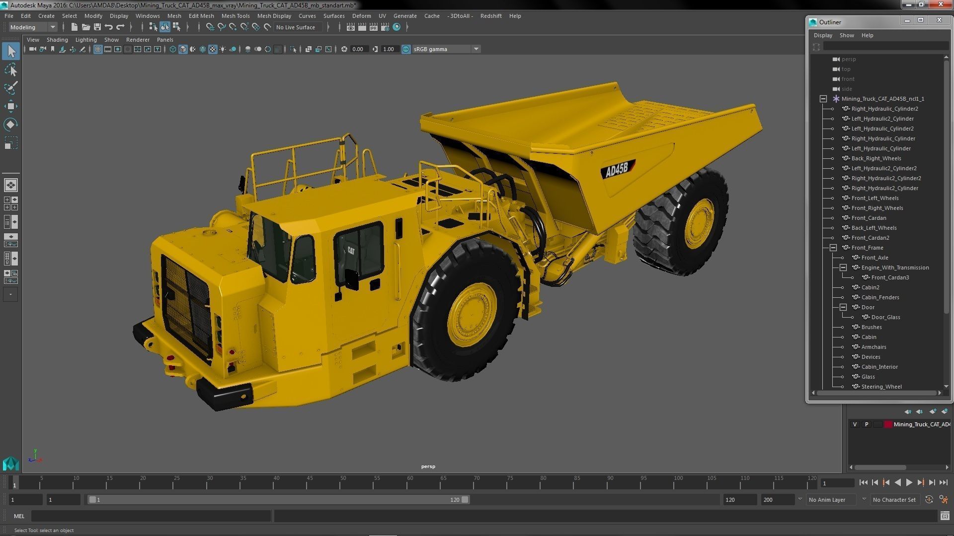 Mining Truck CAT AD45B 3D model_59