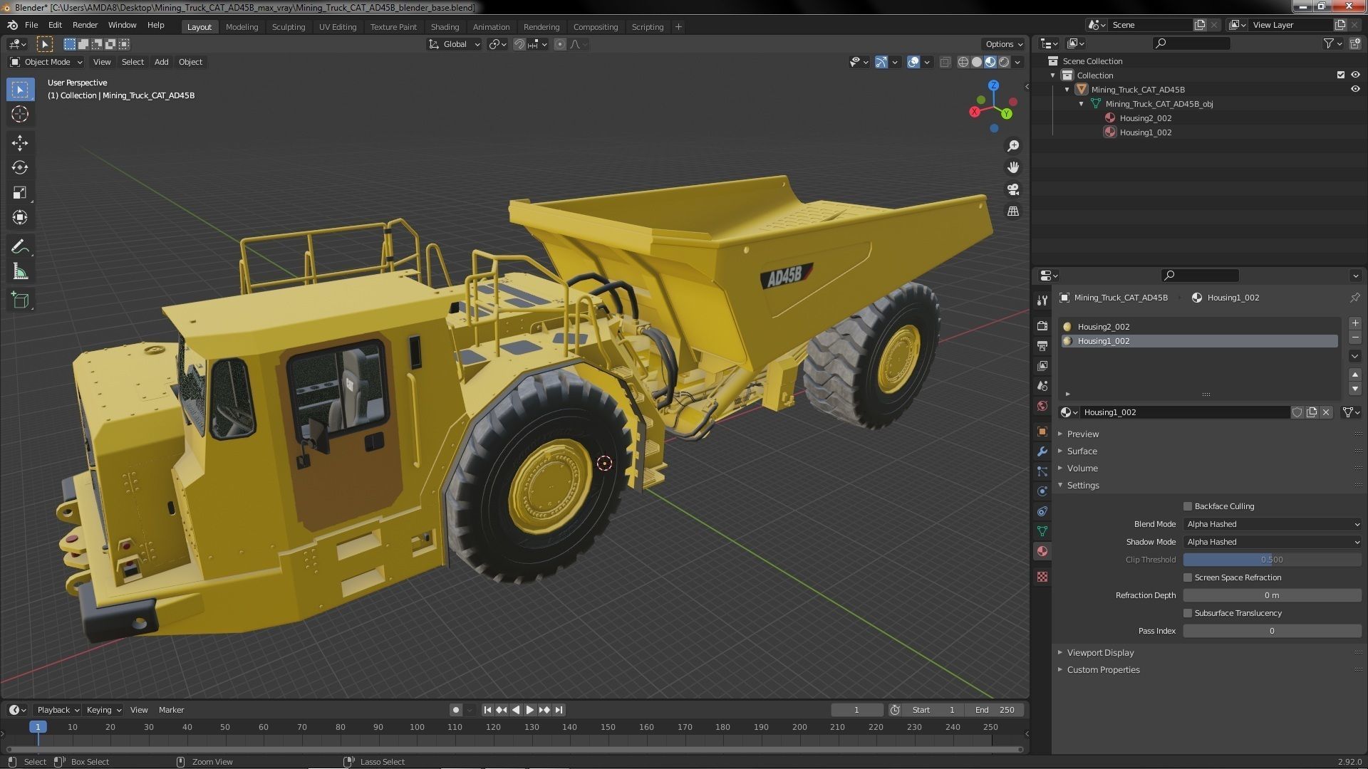 Mining Truck CAT AD45B 3D model_56