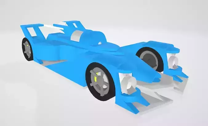 The blue car Free 3D model
