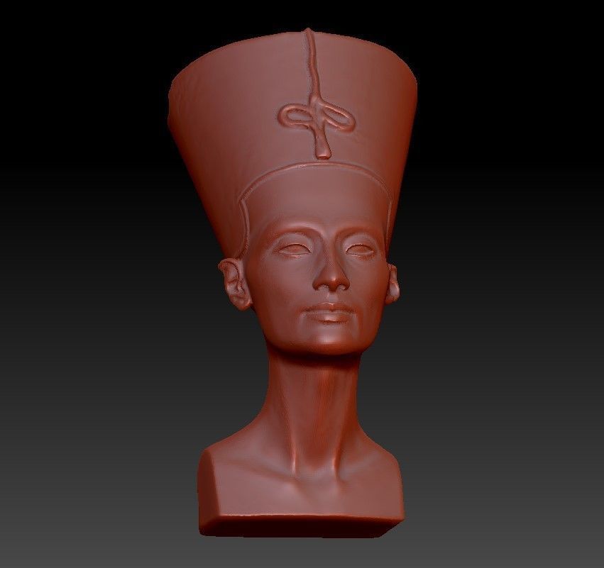 Nefertiti bust of egyptian queen 3D print model_2