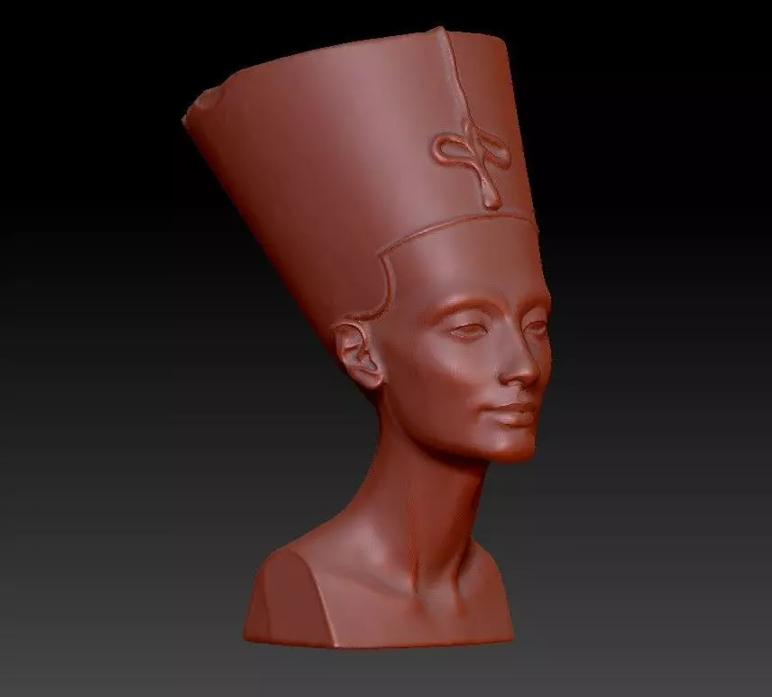 Nefertiti bust of egyptian queen 3D print model_0
