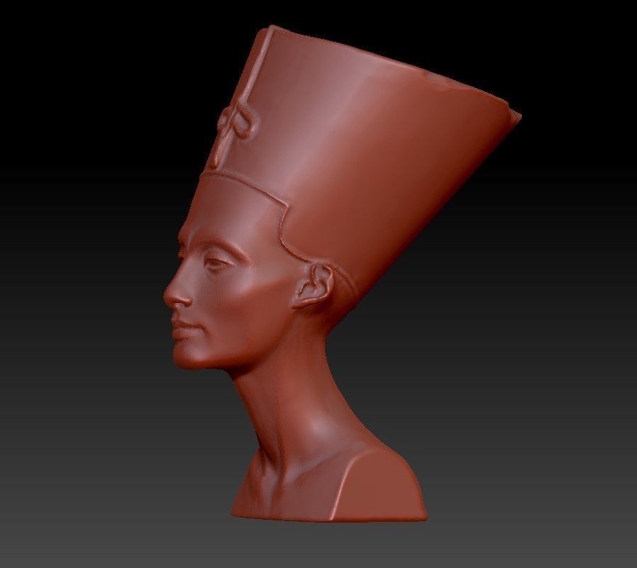 Nefertiti bust of egyptian queen 3D print model_1