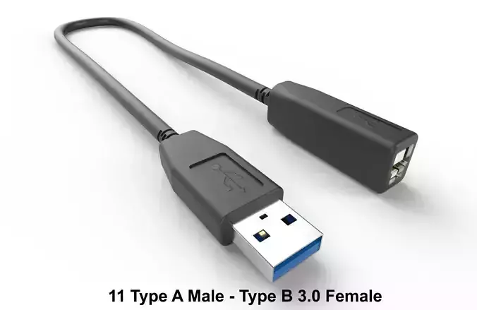 USB Cable M11 Low-poly 3D model
