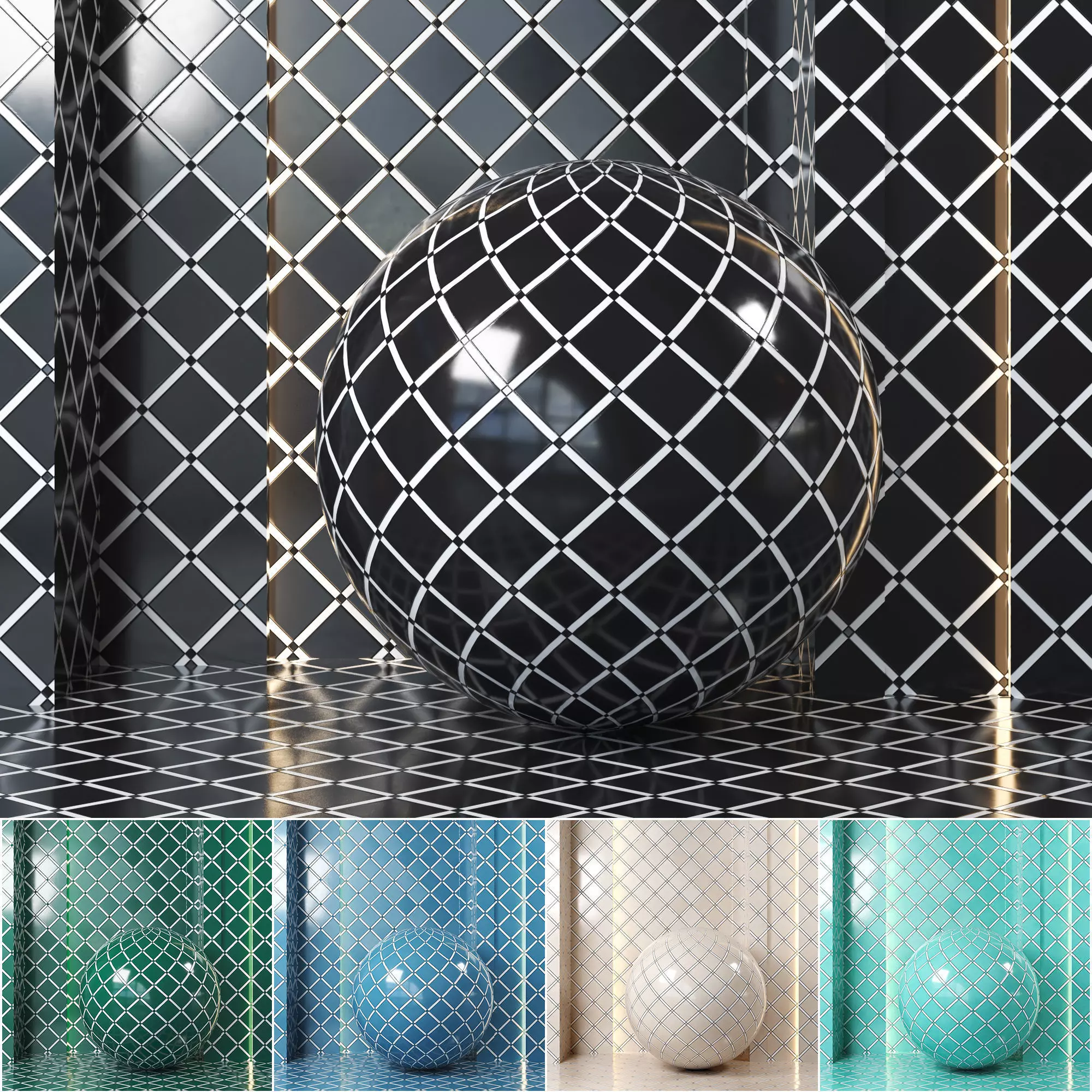 4k 5color Imperial Nightfall Blend Polished Mosaic Tile-Seamless Texture_0