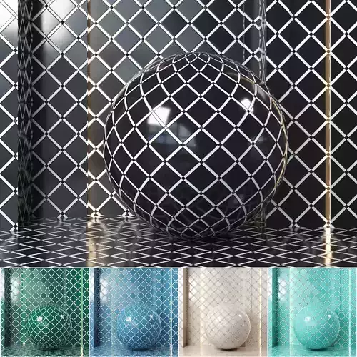 4k 5color Imperial Nightfall Blend Polished Mosaic Tile-Seamless