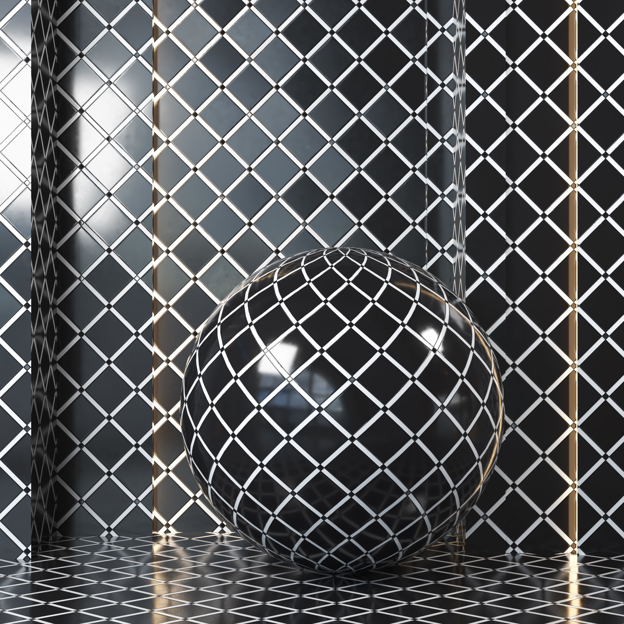 4k 5color Imperial Nightfall Blend Polished Mosaic Tile-Seamless Texture_1