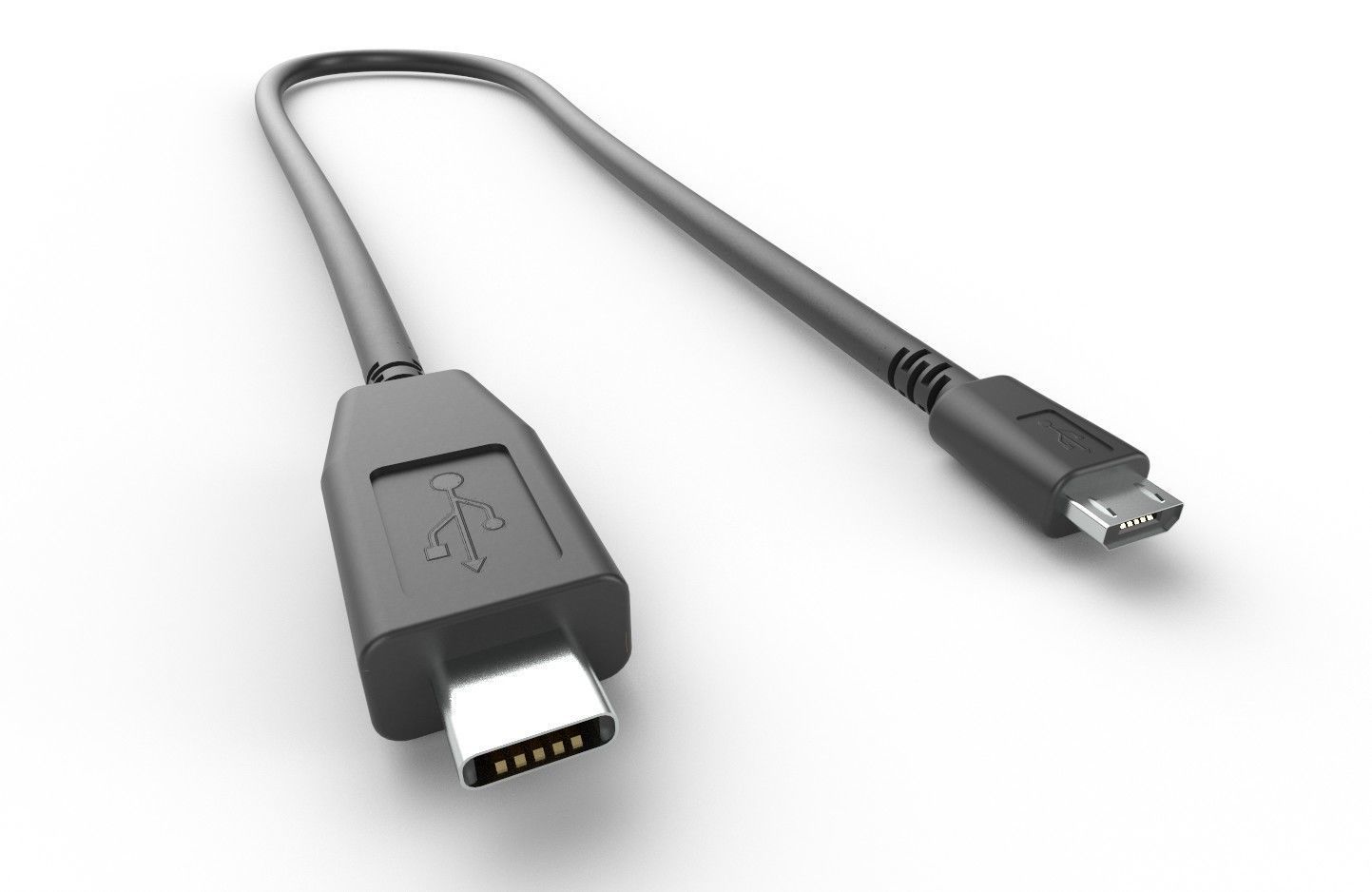 USB Cable M12 Low-poly 3D model_5