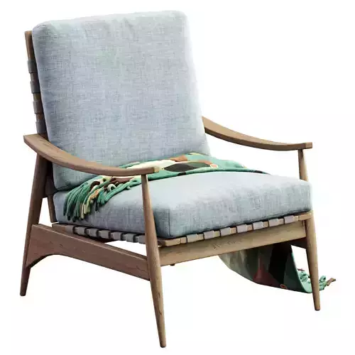  Mid Century Outdoor Show Wood Lounge Chair