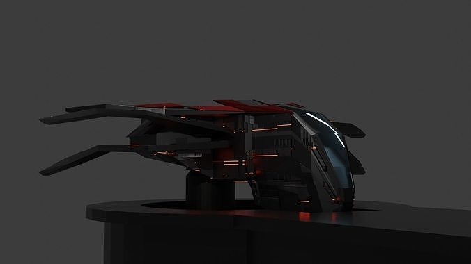 Spaceship futuristic on table 3D model