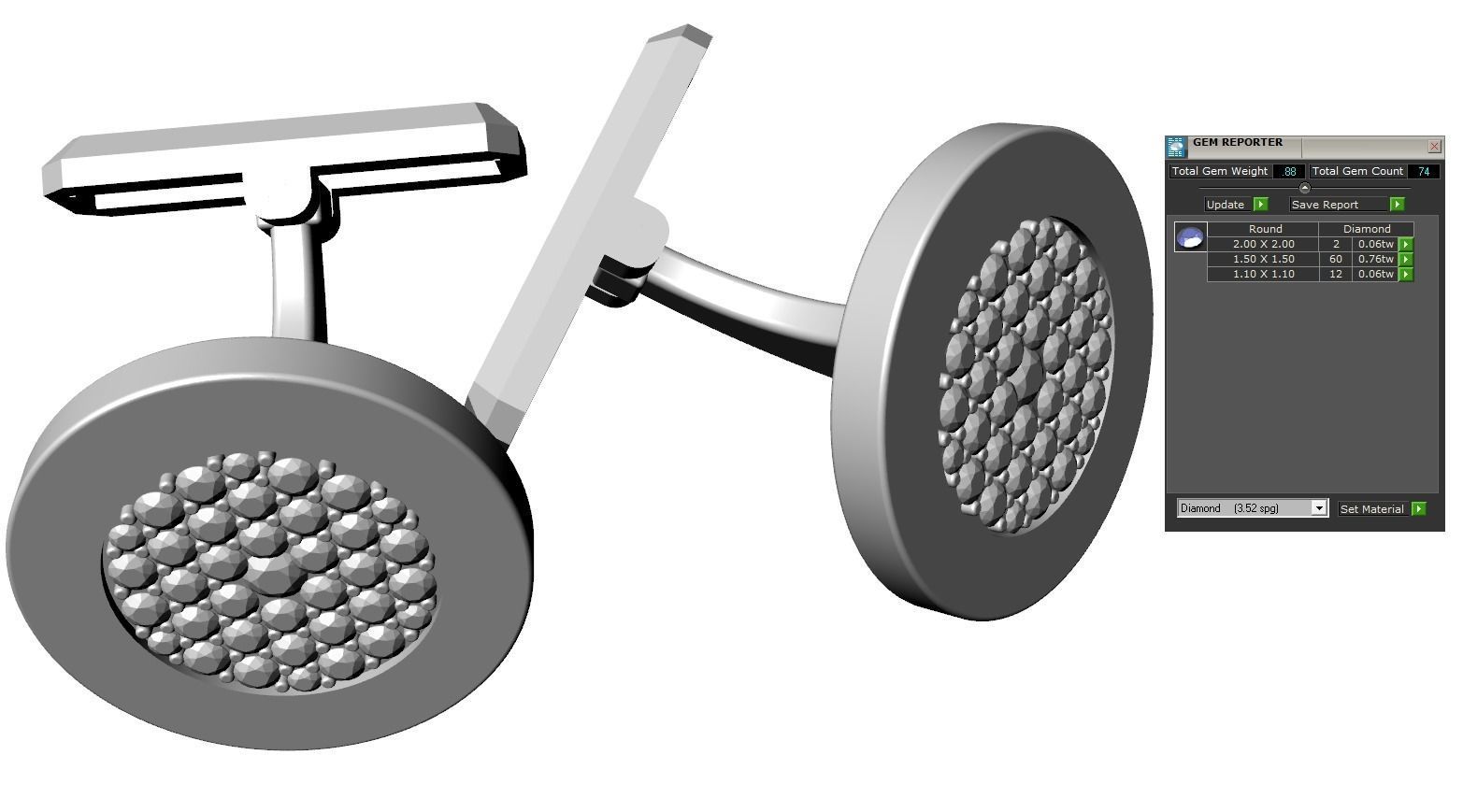 Round Cufflink  3D print model_12