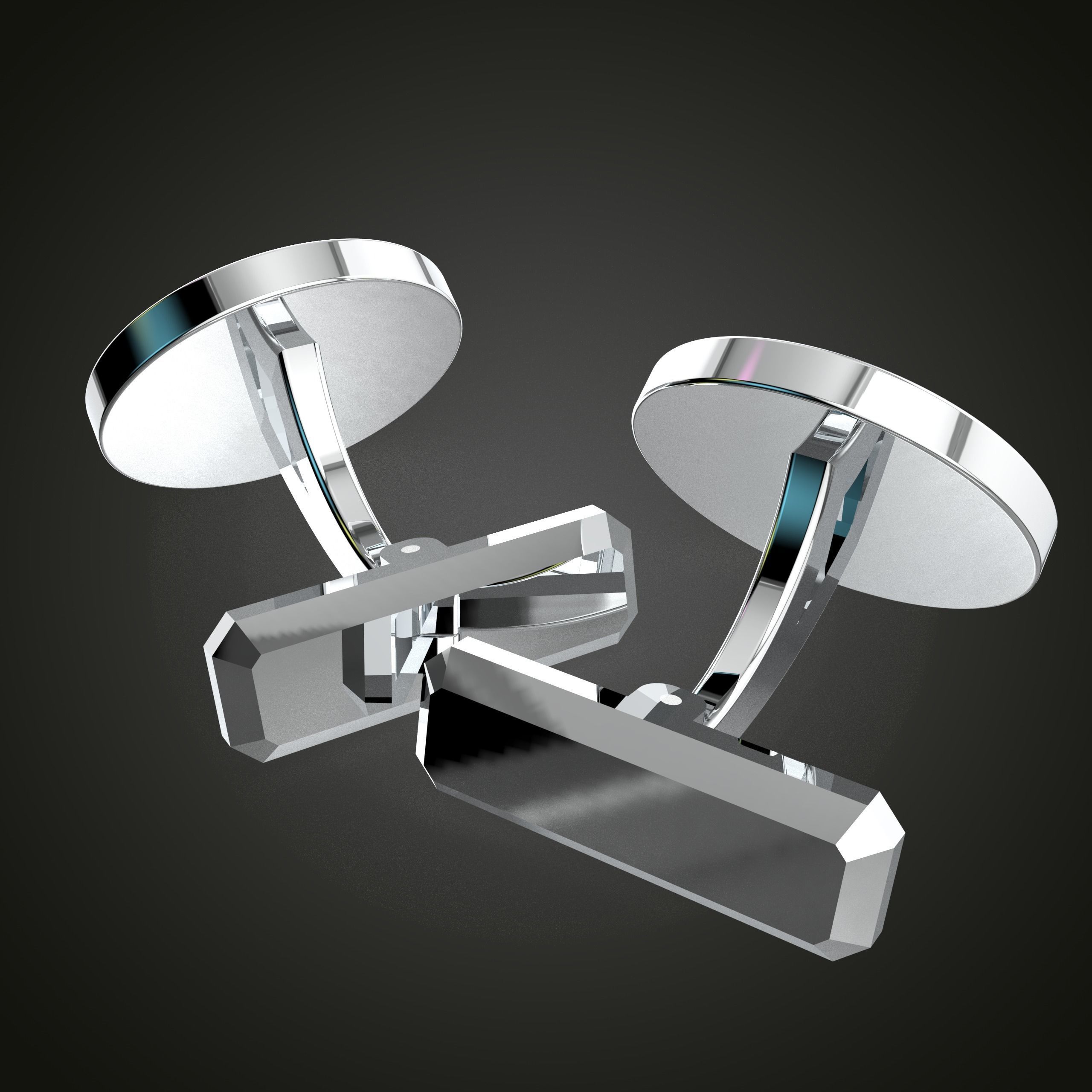 Round Cufflink  3D print model_2