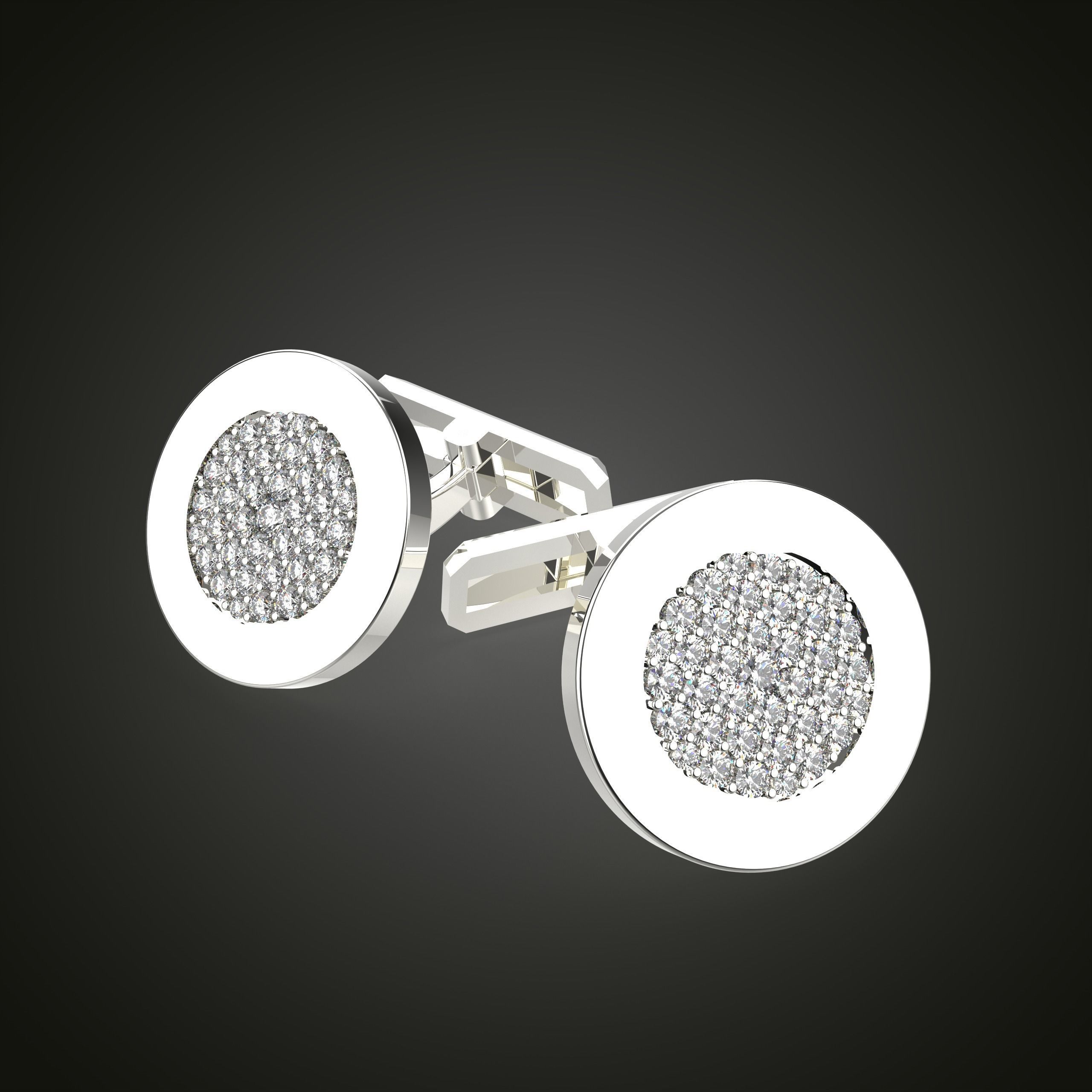 Round Cufflink  3D print model_5