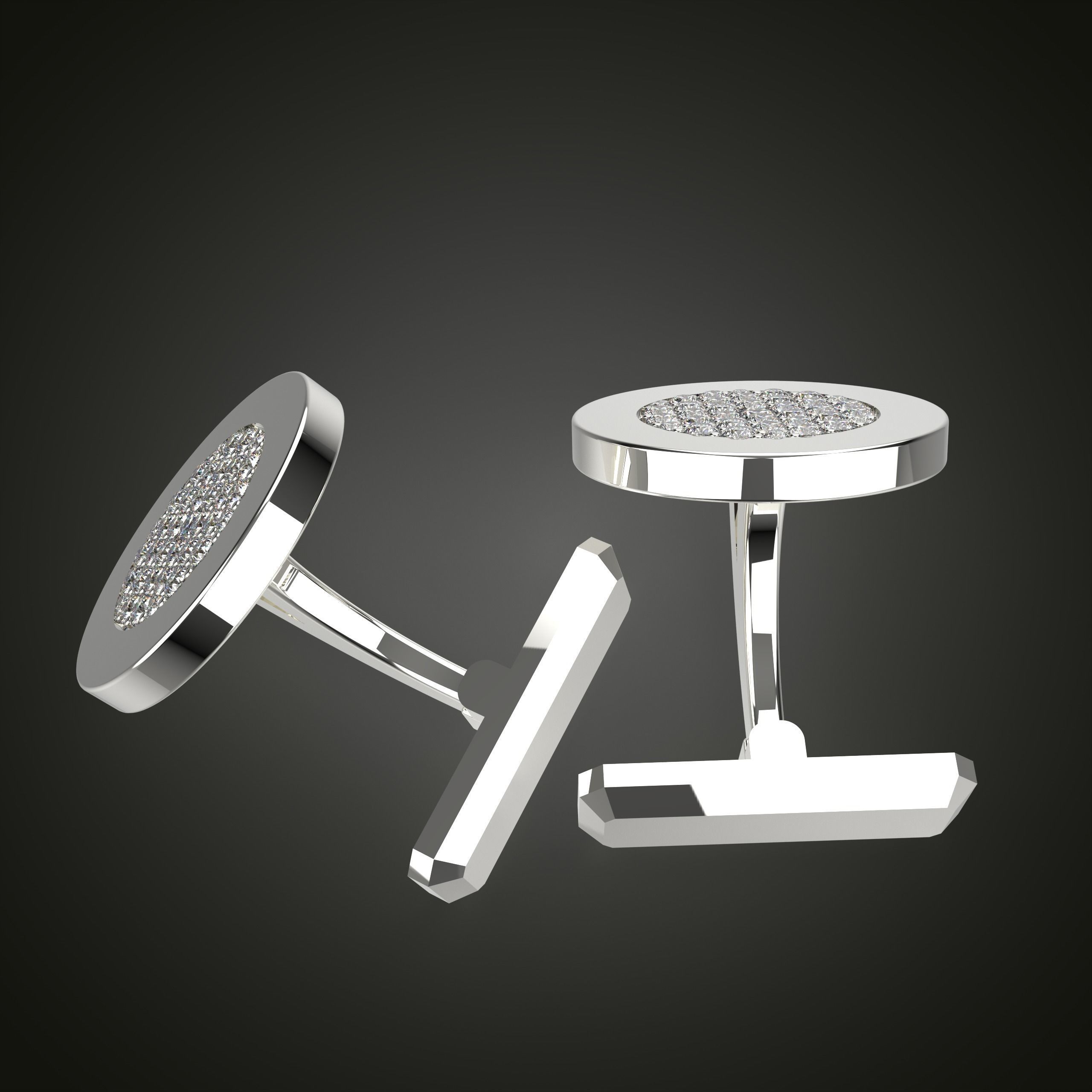 Round Cufflink  3D print model_10