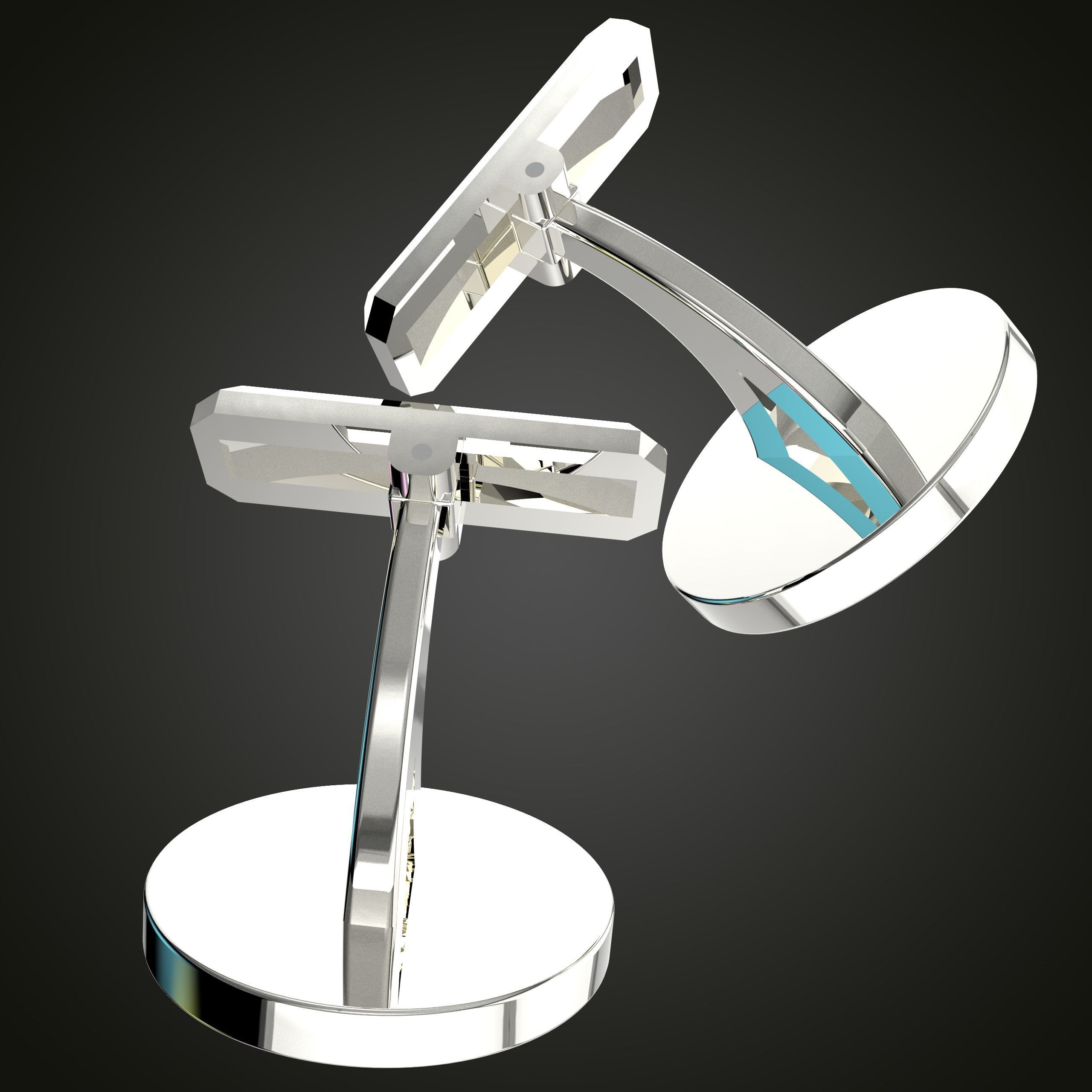 Round Cufflink  3D print model_4