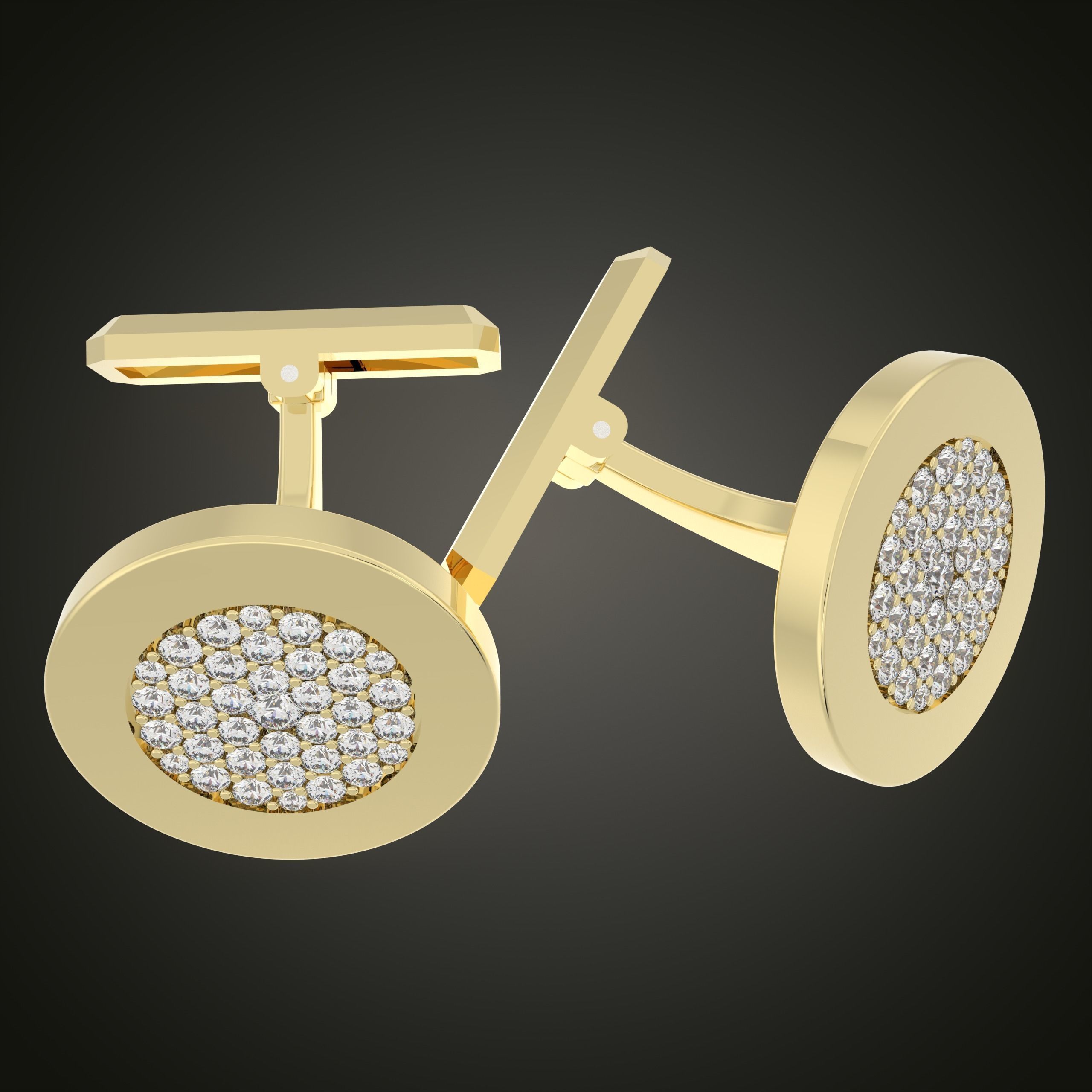 Round Cufflink  3D print model_8