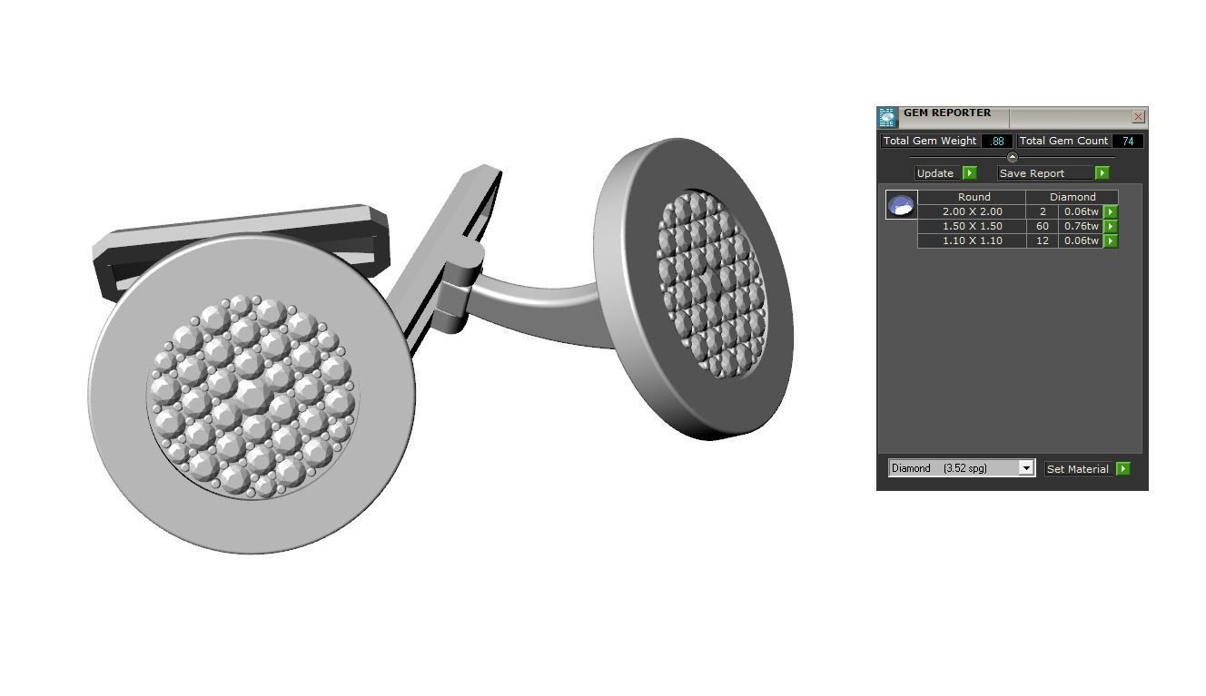Round Cufflink  3D print model_11