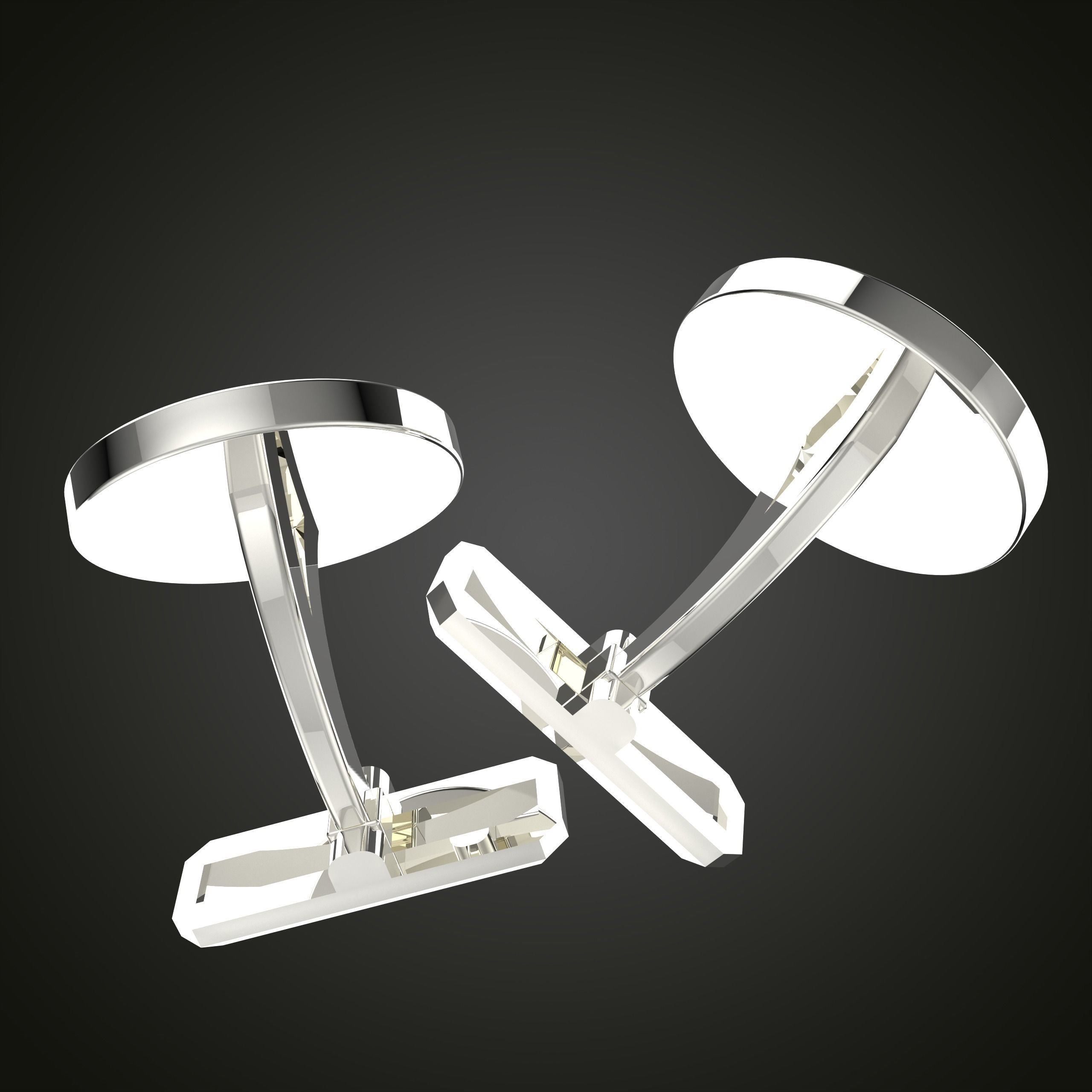 Round Cufflink  3D print model_9