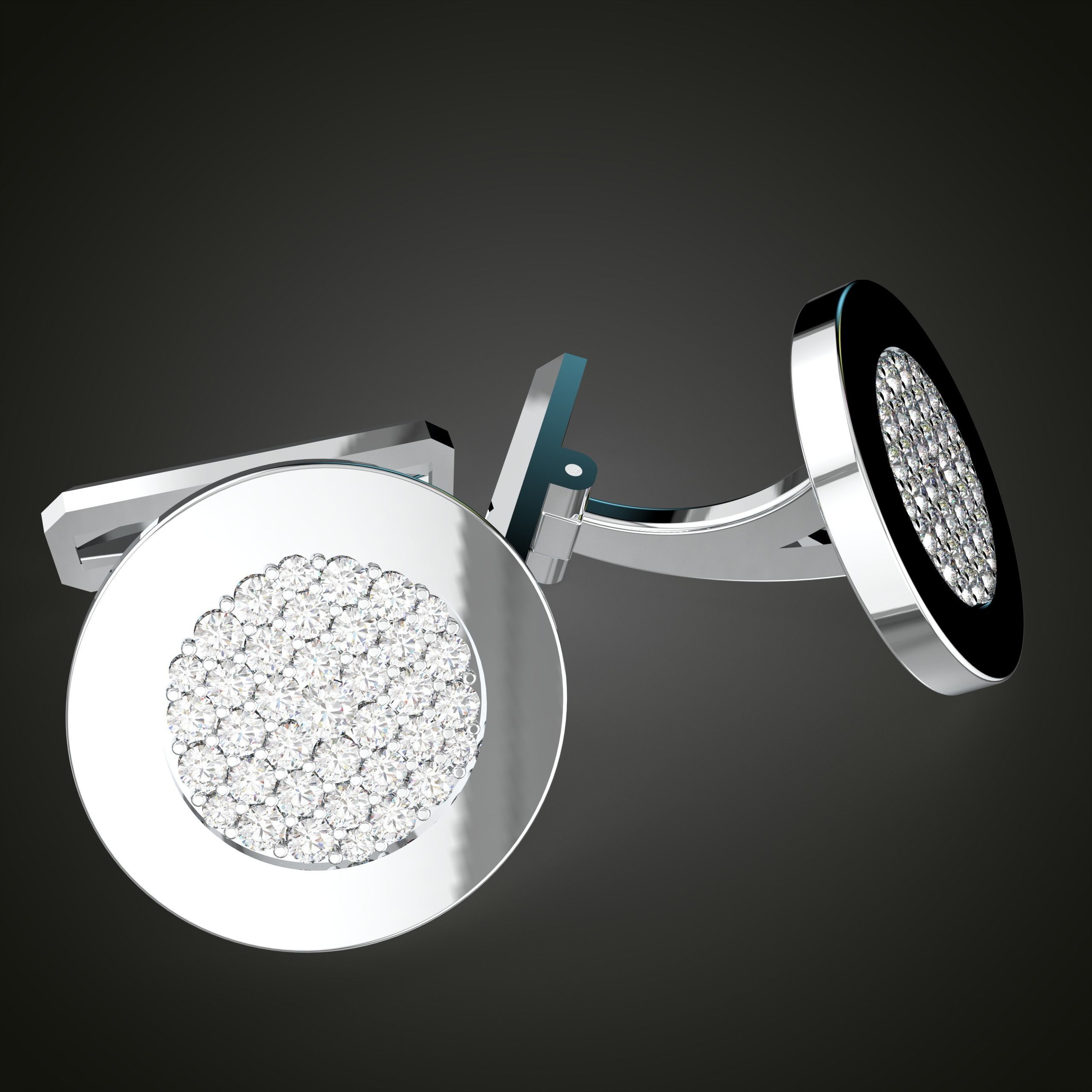 Round Cufflink  3D print model_1