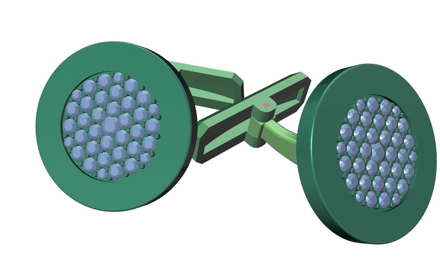 Round Cufflink  3D print model_13