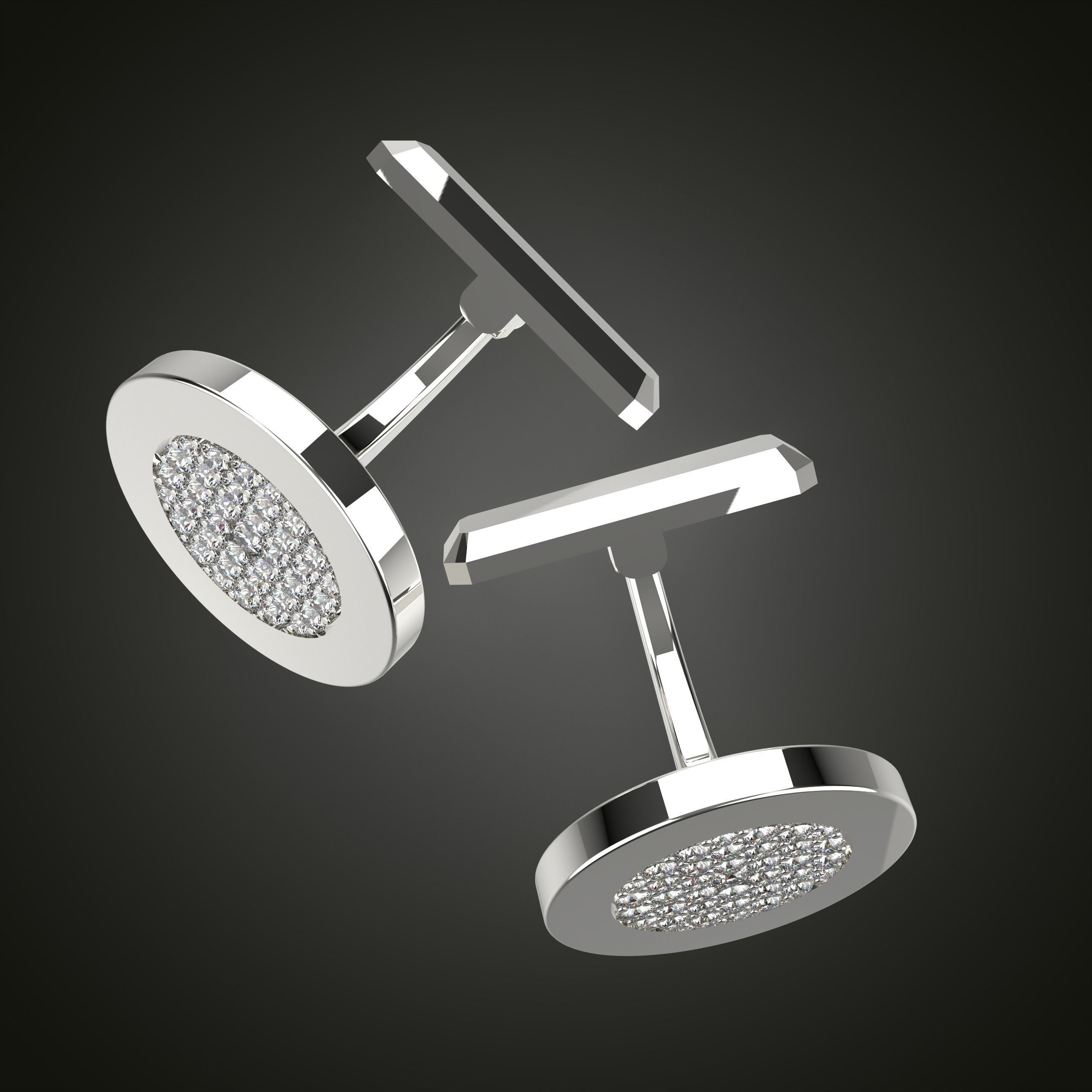 Round Cufflink  3D print model_6