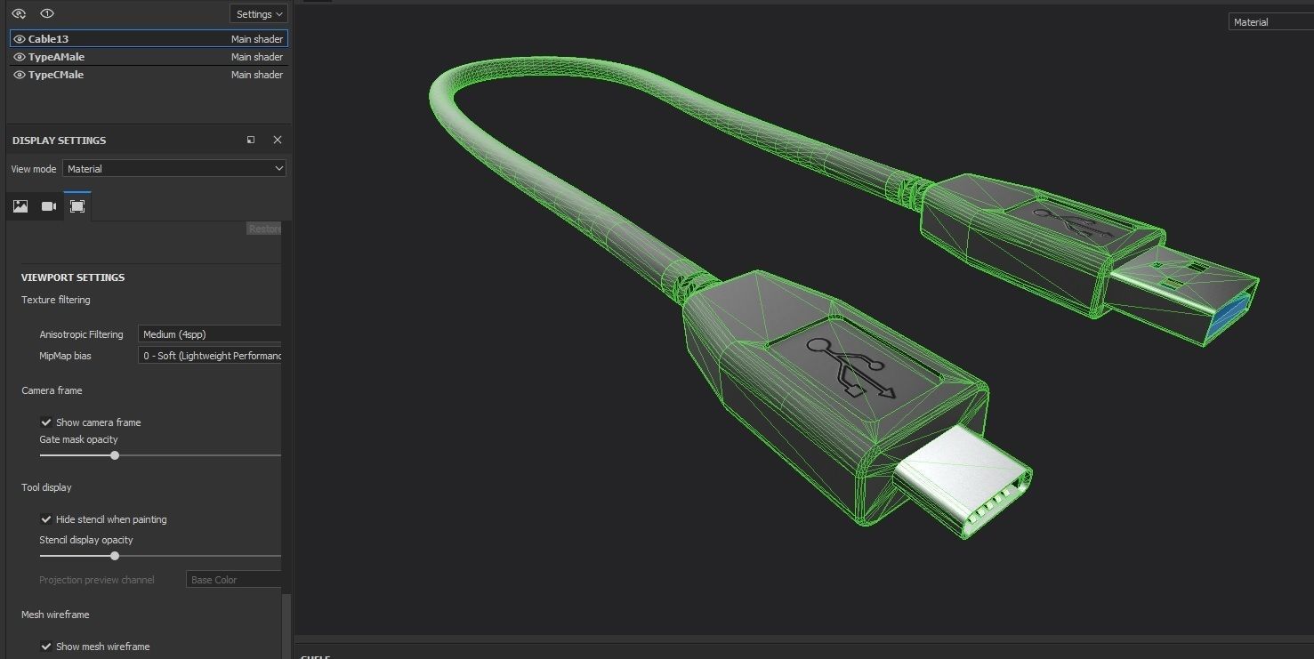 USB Cable M13 Low-poly 3D model_18