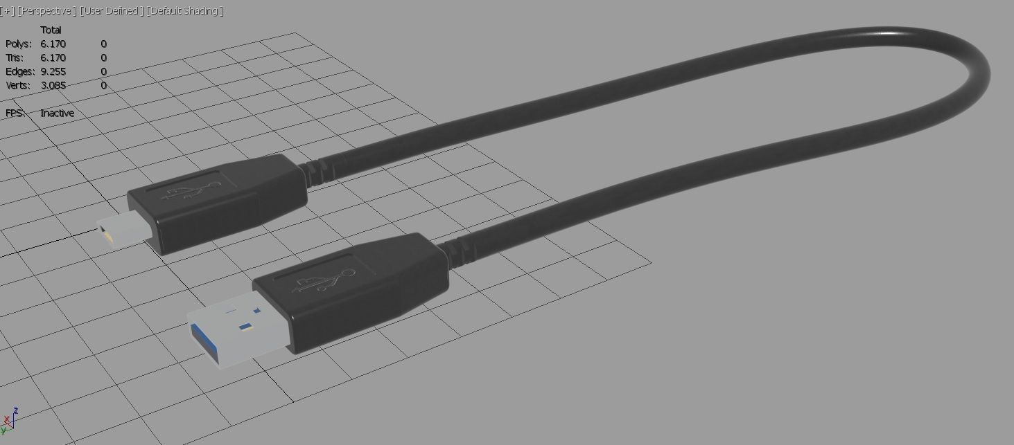 USB Cable M13 Low-poly 3D model_32