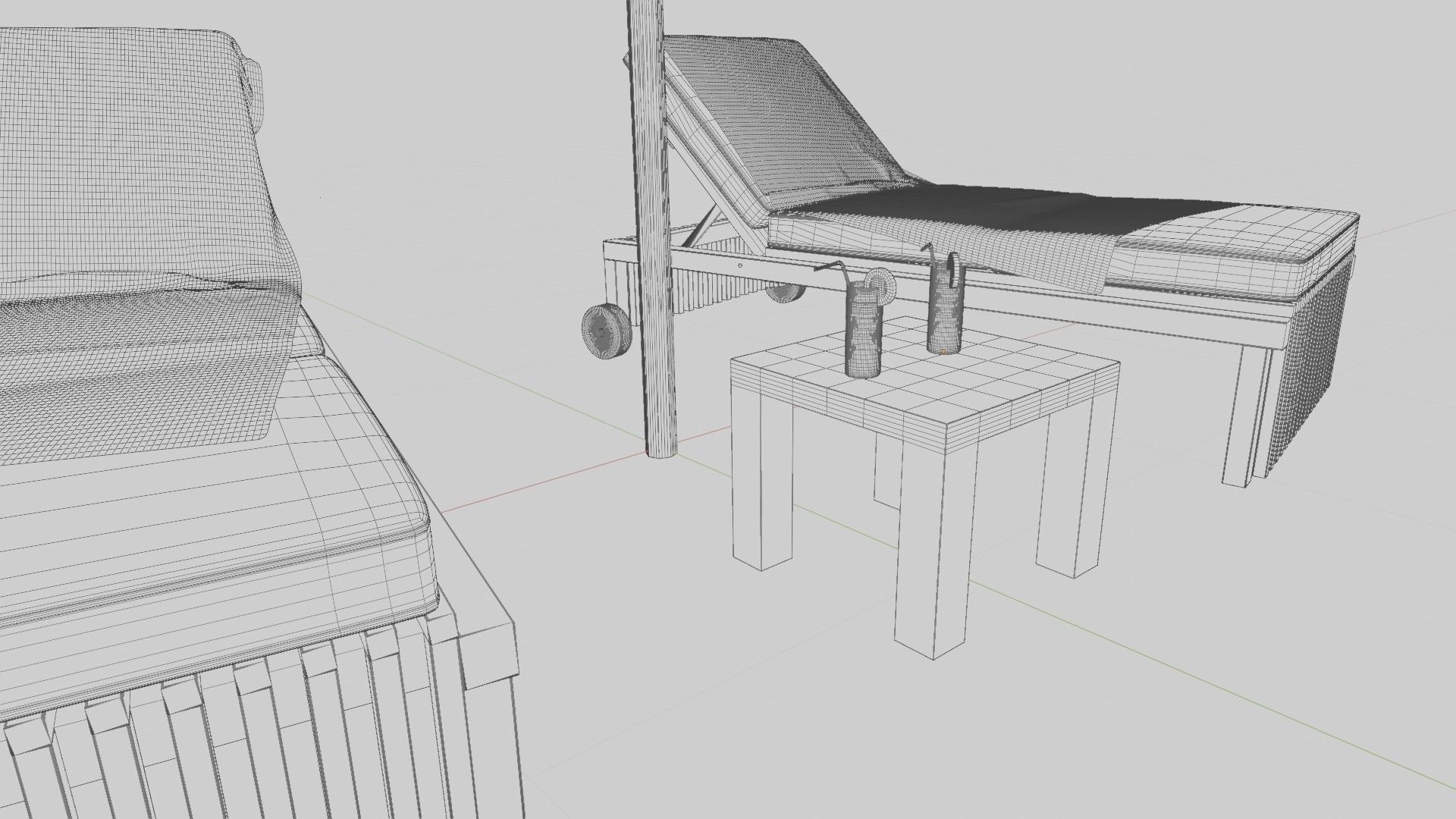 Sun Lounger and Parasol Set 3D model_10