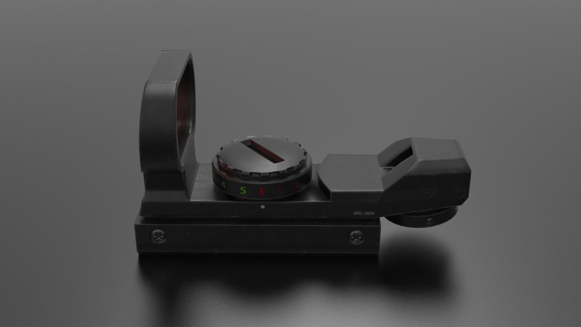 Reflex Red Dot Sight Low-poly 3D model_5