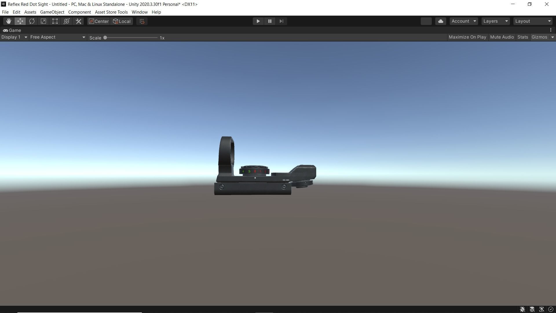 Reflex Red Dot Sight Low-poly 3D model_8