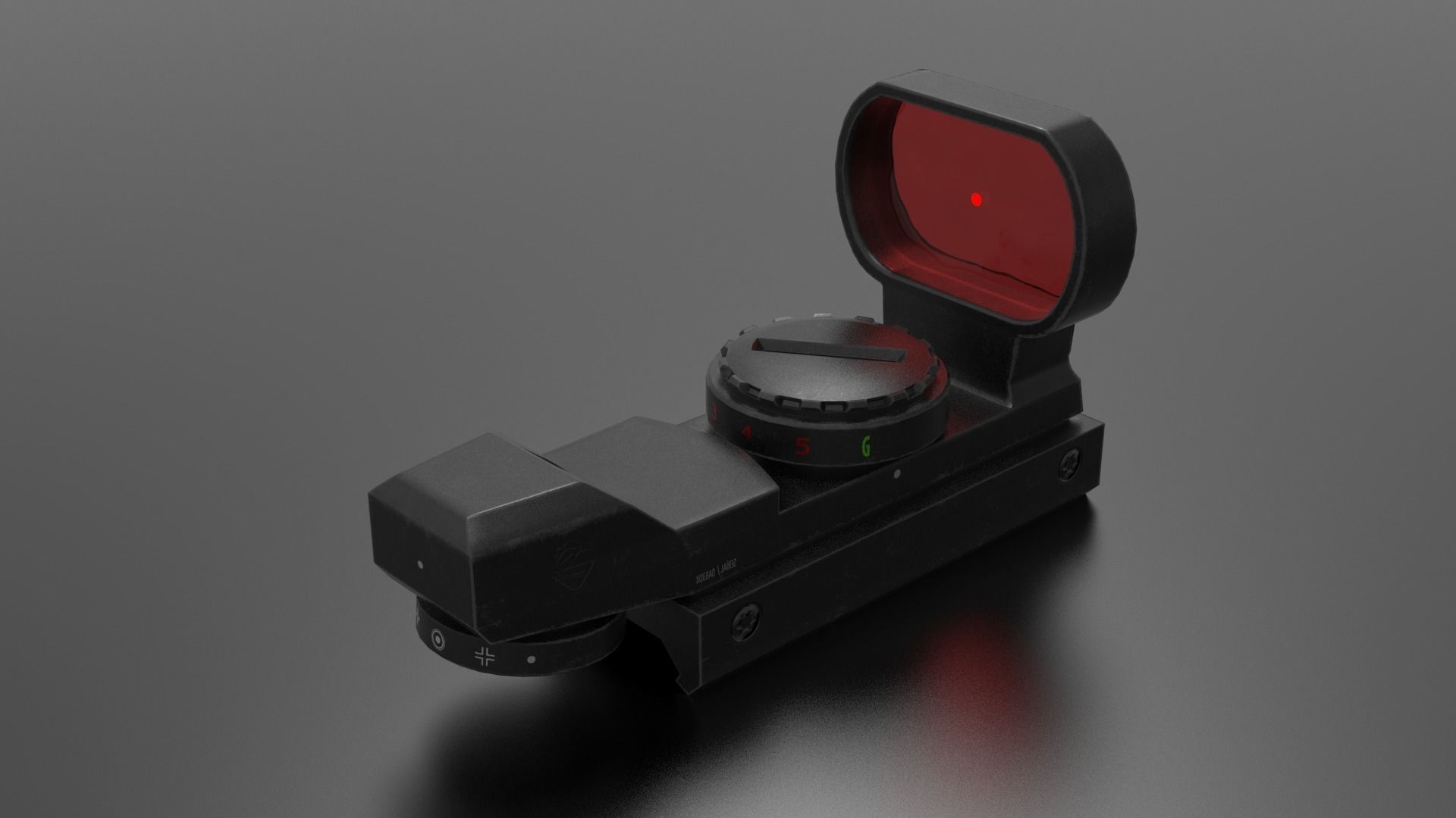 Reflex Red Dot Sight Low-poly 3D model_2