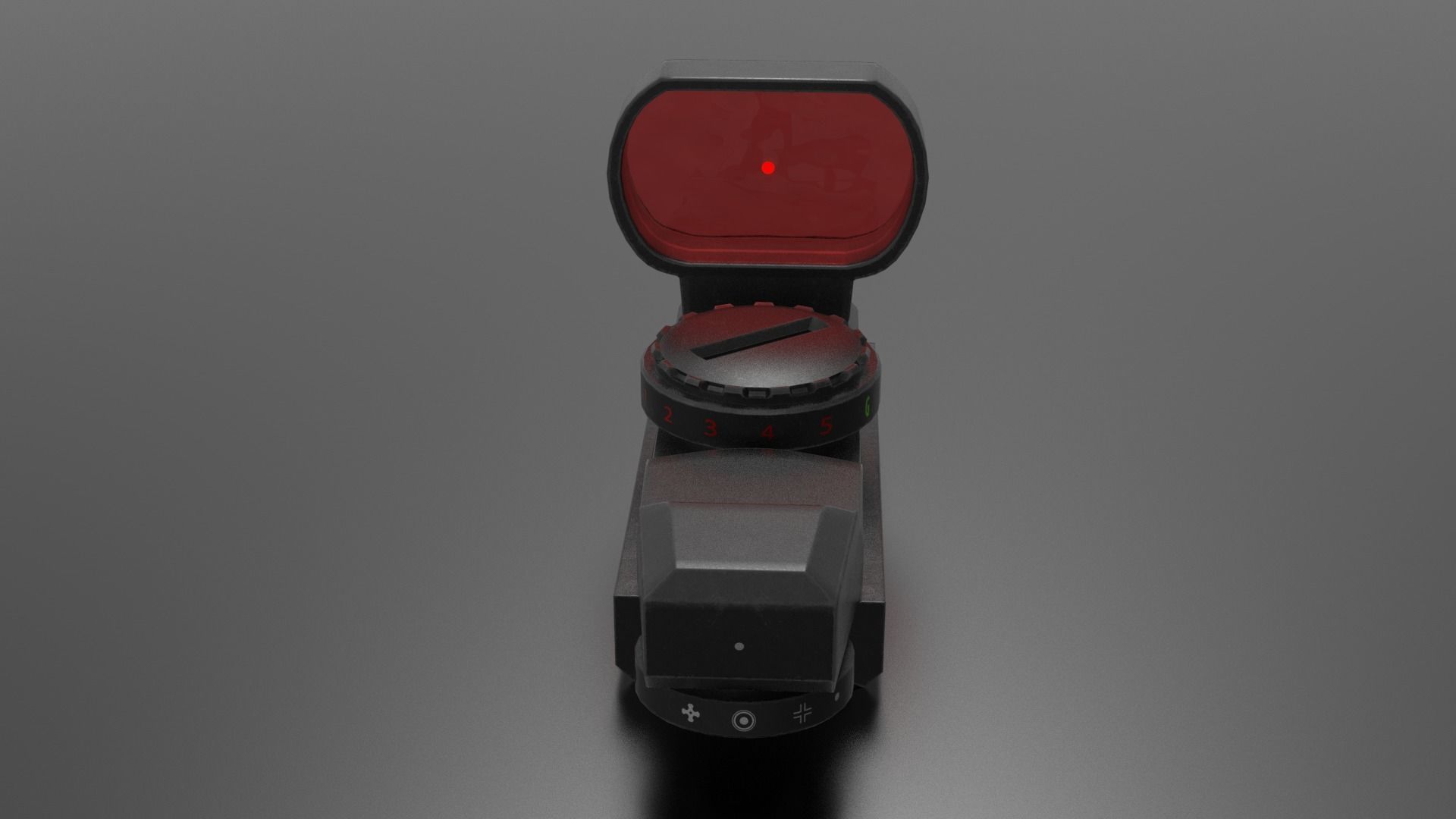 Reflex Red Dot Sight Low-poly 3D model_7