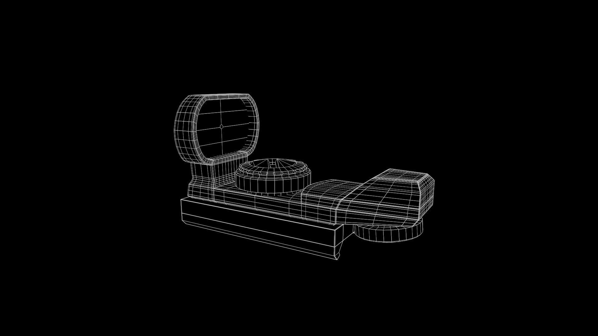 Reflex Red Dot Sight Low-poly 3D model_9