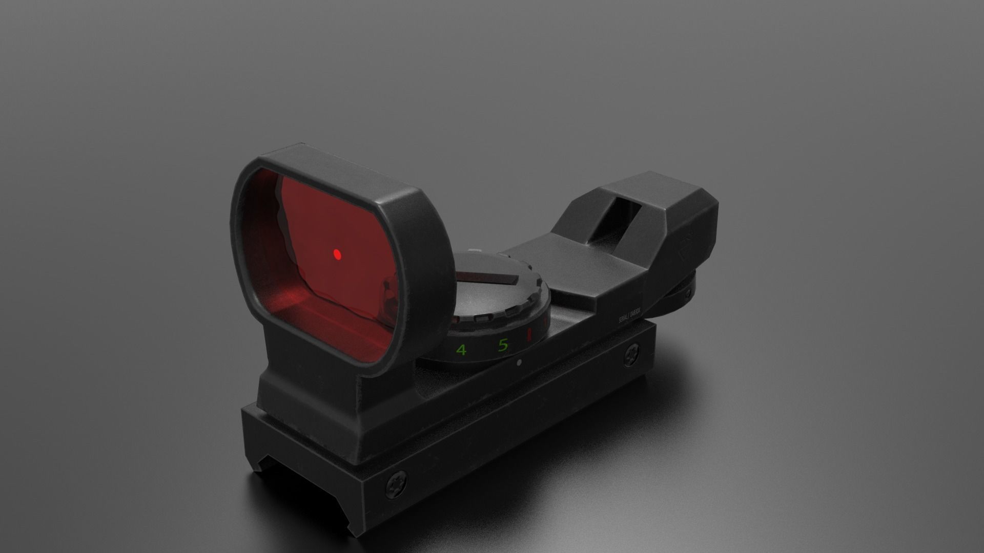 Reflex Red Dot Sight Low-poly 3D model_4