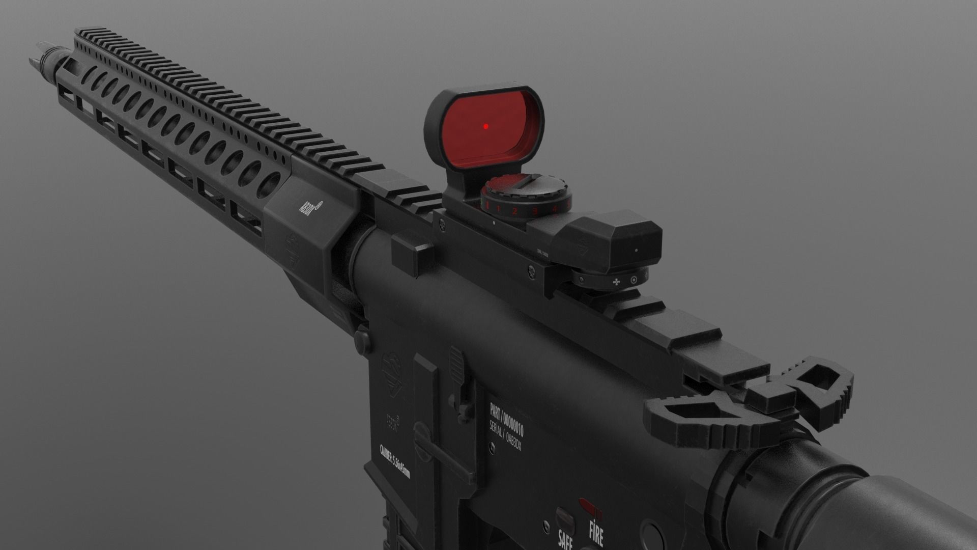 Reflex Red Dot Sight Low-poly 3D model_6