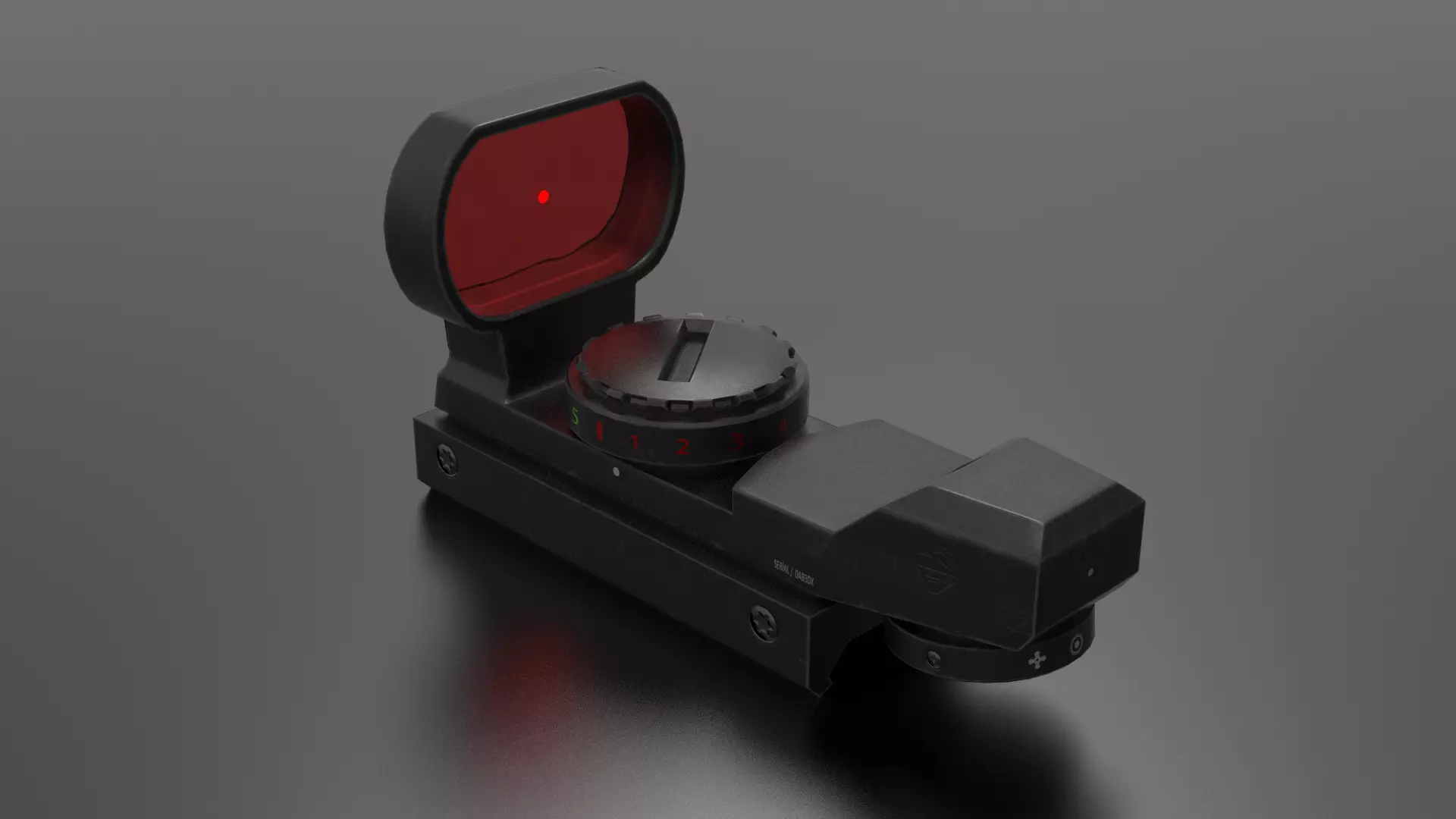 Reflex Red Dot Sight Low-poly 3D model_0