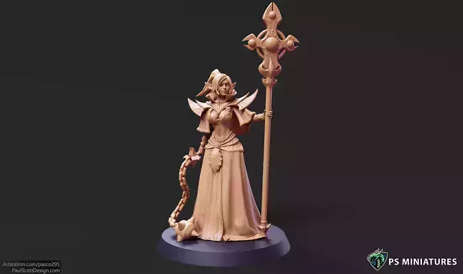 Drow Cleric Pose 4 - 4 Variants and 2 Pinups